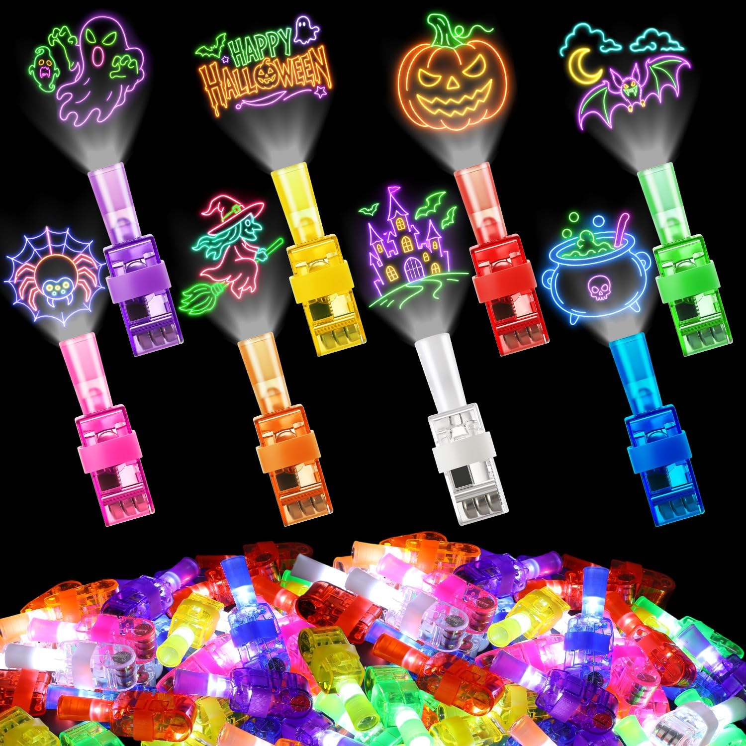 Glow In The Dark Party Glasses - 4/40 STUKS Halloween LED Vingerlichten Neon