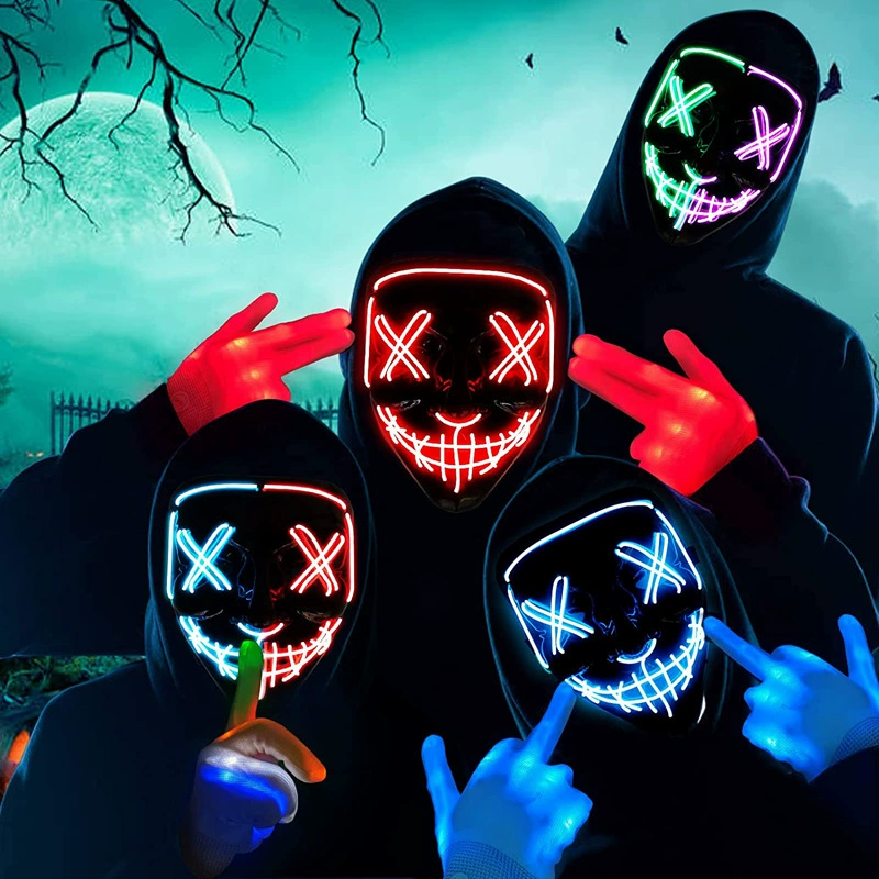 Draadloos neon-led-masker dat  - Led Purge Mask Halloween recensie en prijs