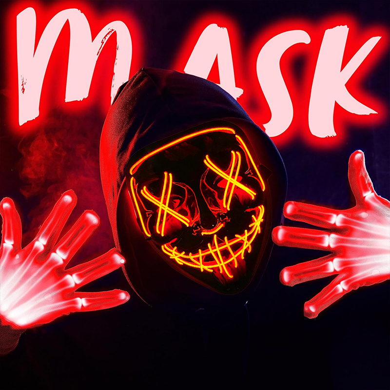 2026 Draadloos Kleurrijk Neon  - Led Purge Mask Halloween recensie en prijs