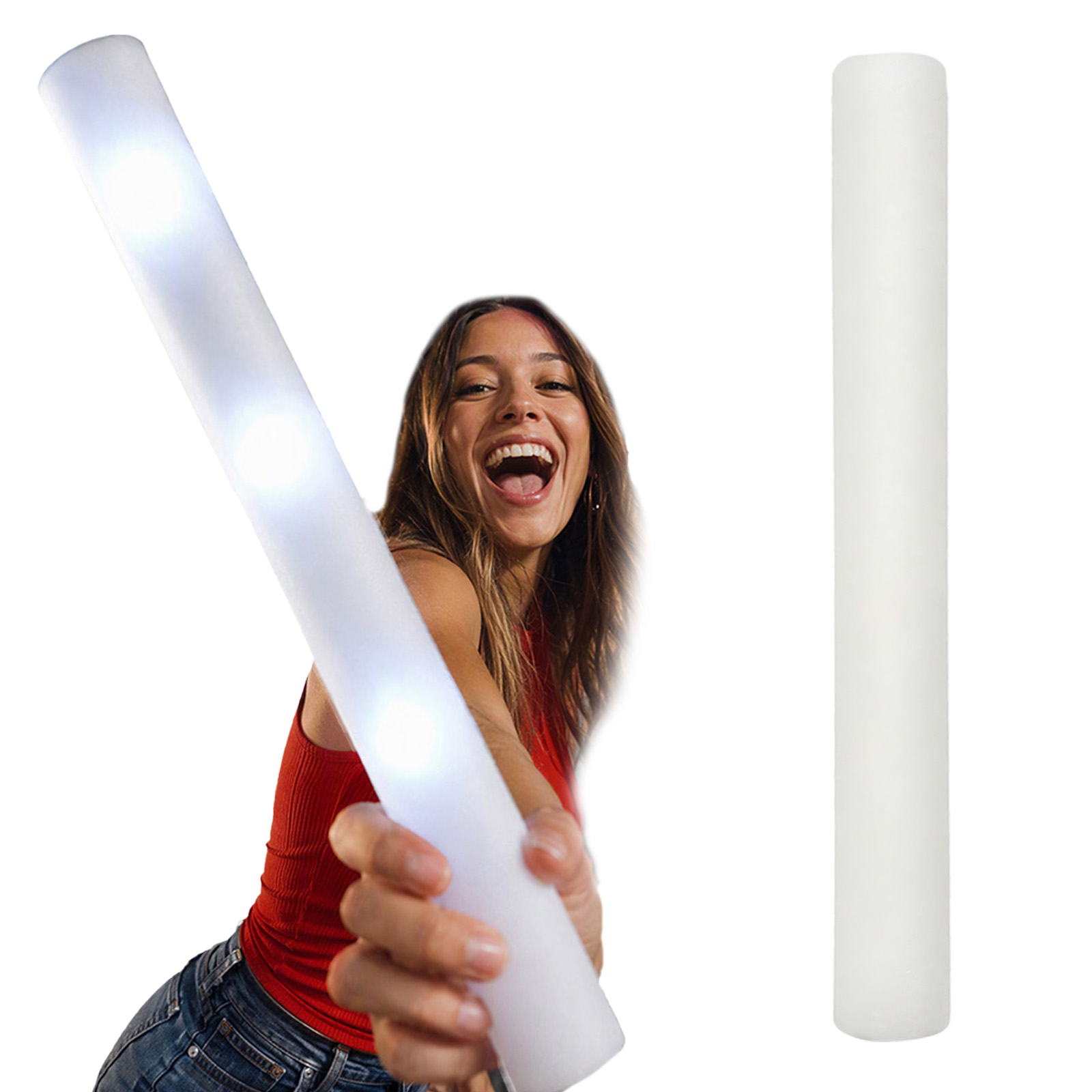 Herbruikbare witte schuim LED  - Flashing Led Foam Sticks Party recensie en prijs